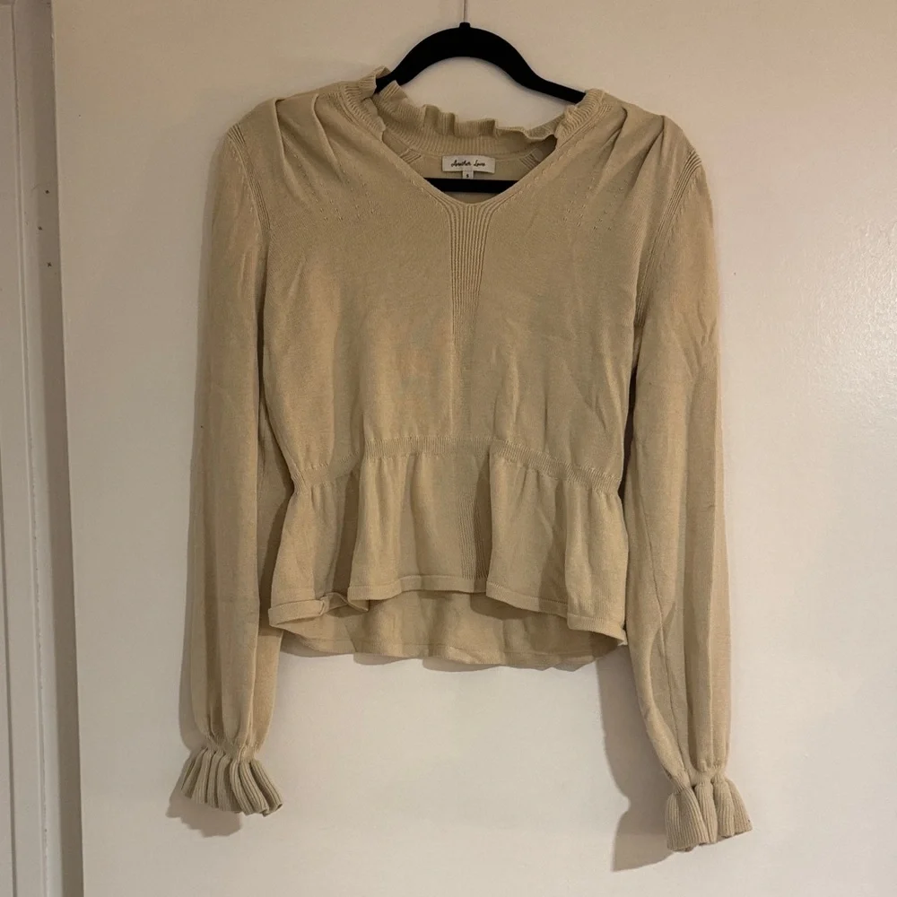 Cream Ruffle Blouse - Picture 1 of 5
